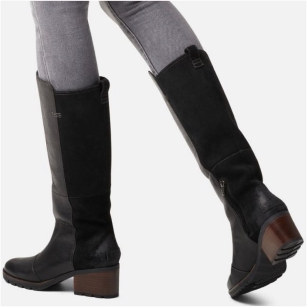 RARE SOREL Black Riding Leather Boots - Picture 8 of 15